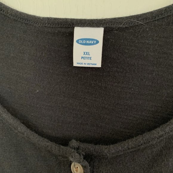 Old Navy Button Front Slub Knit Tank Top Sleeveless Black Size Petite XXL - Picture 4 of 5